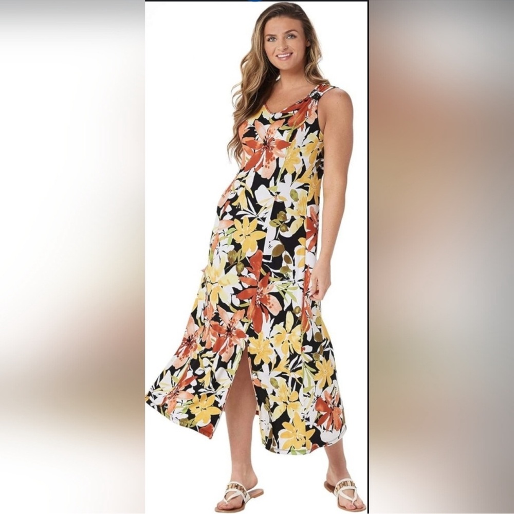 Susan Graver Printed Liquid Knit V-Neck XLP